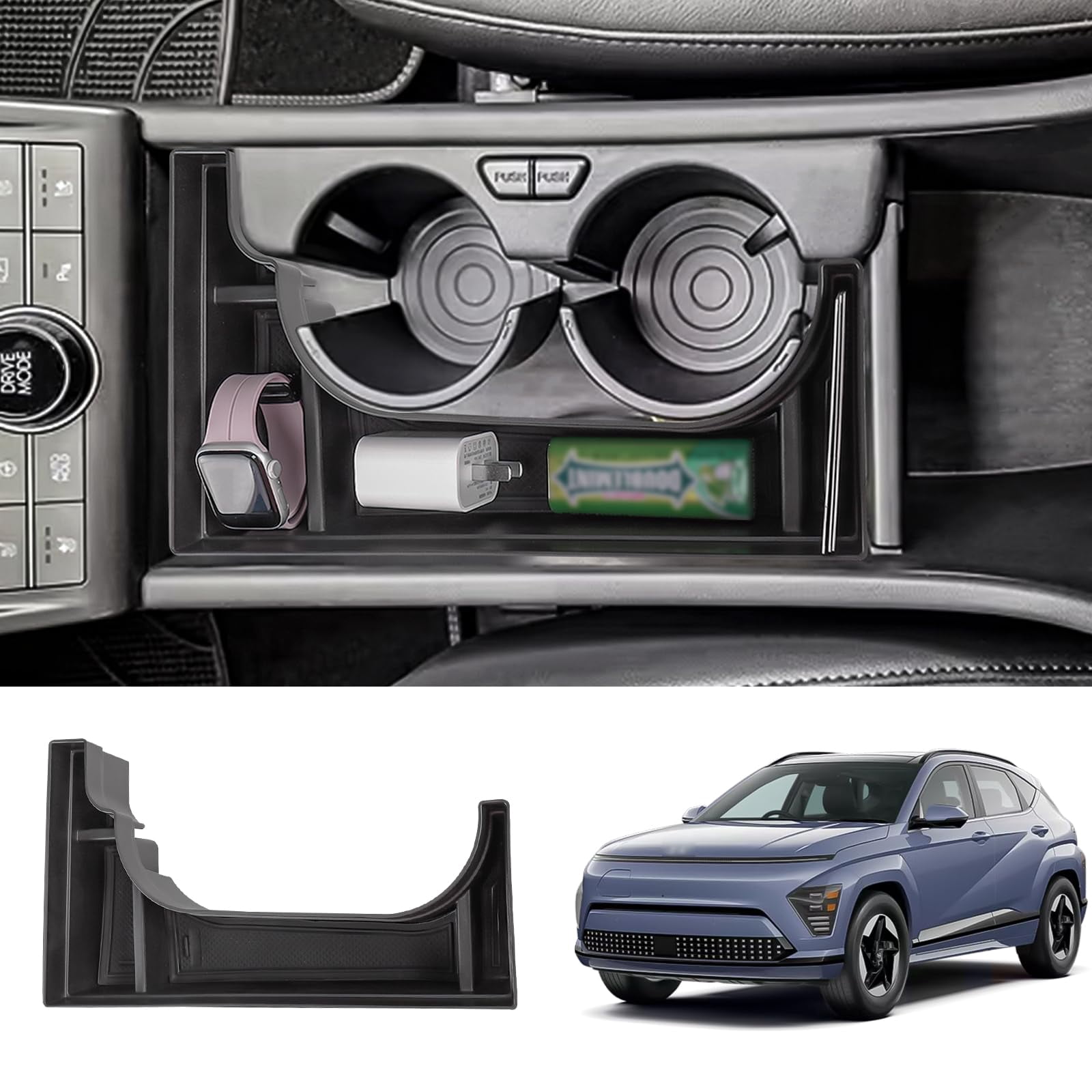 Neepiar 2-Piece Center Console Organizer For 2024-2025 Honda Prologue & Acura ZDX - Armrest Storage Tray Insert