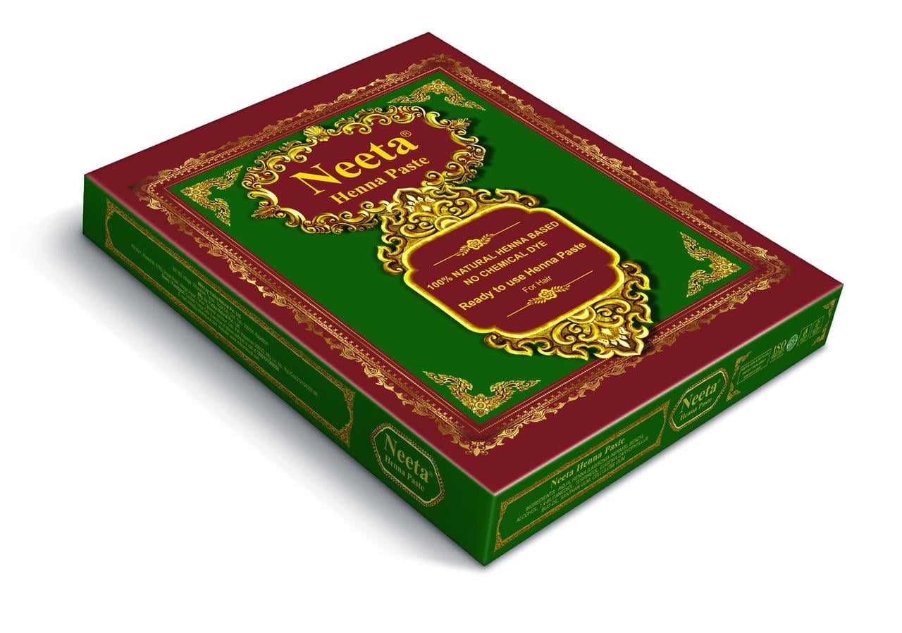 Neeta 12 Pack Ready to Use Henna Cream Paste for Hair, Reddish Brown Color, Perfect Hair Coloring Cream