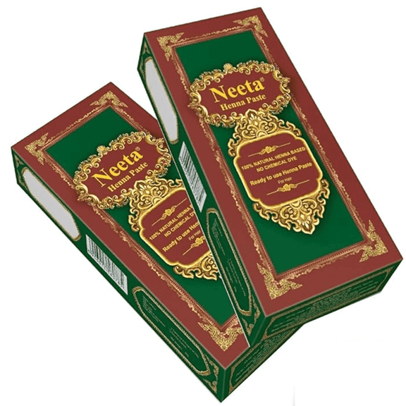 Neeta 8 Pack Ready to Use Henna Paste for Hair, Reddish Brown Color, Perfect Hair Coloring Paste, 3.24 oz