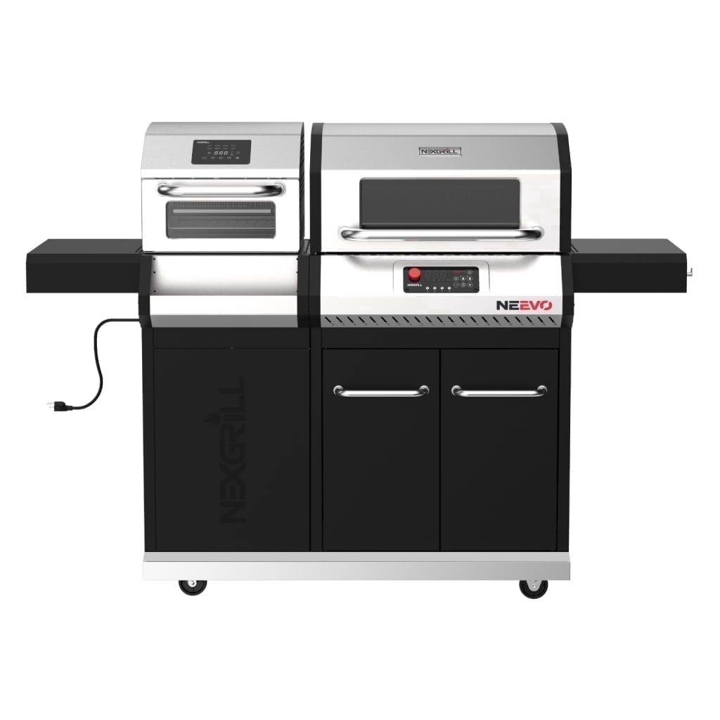 Neevo 44,000 BTU Propane Gas Grill with Built-in Air Fryer, 714.3 sq in Cooking Area, 2 U-Shaped Burners, Cast Iron Grates, Smart Outdoor BBQ with App Connectivity & Electronic Controls, 720-1055