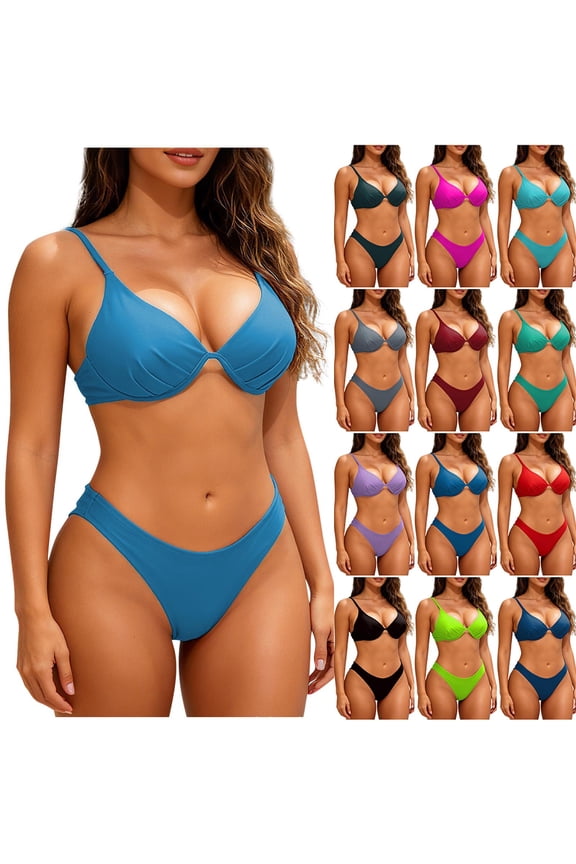 2 Piece Bikini Set Popular Swimsuit High Waisted 2026 Summer Beach Swim Bathing Suits