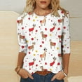 thumbnail image 1 of Neewe 3/4 Length Sleeve Women Tops Crew Neck Blouses Dressy Casual T Shirts Loose Fit Business Work Clothes, 1 of 5