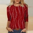 thumbnail image 1 of Neewe 3/4 Length Sleeve Womens Tops Casual V Neck Shirts Soft Basic Tees Business Work Blouses, 1 of 9