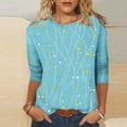 thumbnail image 1 of Neewe 3/4 Length Sleeve Womens Tops Casual V Neck Shirts Soft Basic Tees Business Work Blouses, 1 of 9