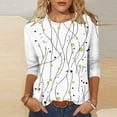 thumbnail image 1 of Neewe 3/4 Length Sleeve Womens Tops Casual V Neck Shirts Soft Basic Tees Business Work Blouses, 1 of 9