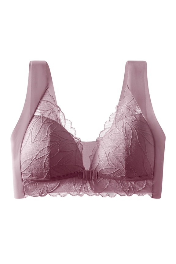 Bra for Women No Underwire Push Up Scalloped Lace Bra Supportive Wireless Seamless Bras Full Coverage Bralettes