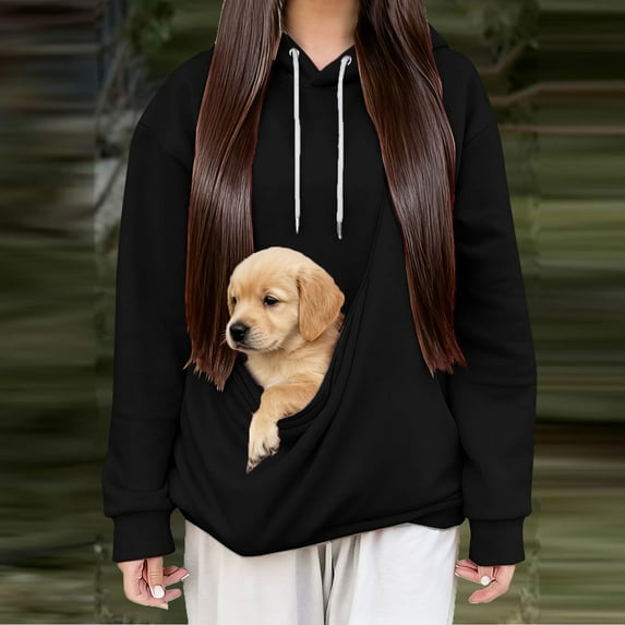 Neewe Cat Dog Carrier Hoodies Puppy Kitten Carrying Sweatshirt Large Pet Pocket Pullover Top Unisex Kangaroo Hoodies