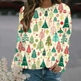 thumbnail image 1 of Neewe Christmas Sweatshirt for Women Crewneck Christmas Tree Long Sleeve Shirt Xmas Holiday Party Pullover Sweater Tops S-5XL, 1 of 6