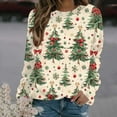 thumbnail image 1 of Neewe Christmas Sweatshirt for Women Crewneck Christmas Tree Long Sleeve Shirt Xmas Holiday Party Pullover Sweater Tops S-5XL, 1 of 6