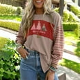 thumbnail image 1 of Neewe Christmas Sweatshirts for Women Striped Long Sleeve Tshirt Cute Xmas Tree Pullover Tops, 1 of 5