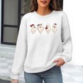 thumbnail image 1 of Neewe Christmas Women's Fall Oversized Sweatshirt Casual Waffle Knit Long Sleeve Crewneck Split Pullover Tunic Tops, 1 of 6