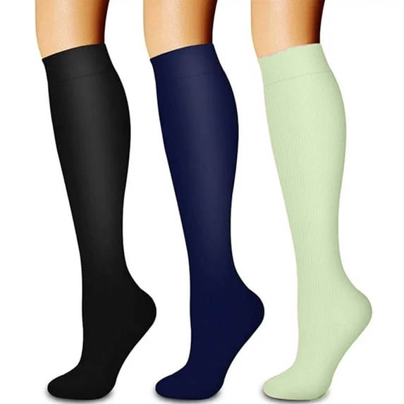 Neewe Compression Socks for Women & Men Circulation (3 Pairs) 15-20 mmHg is Best Support for Athletic Running Cycling Multicolor