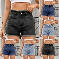 thumbnail image 1 of Neewe Denim Shorts for Women Mid Rise Jean Shorts Button Zipper Pocket Cowboy Pants Shorts Jeans Pants-Light Blue 2XL, 1 of 8