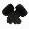 thumbnail image 1 of Neewe European Fashion Checkered Adult Women Outdoor Suede Warm Gloves, 1 of 6