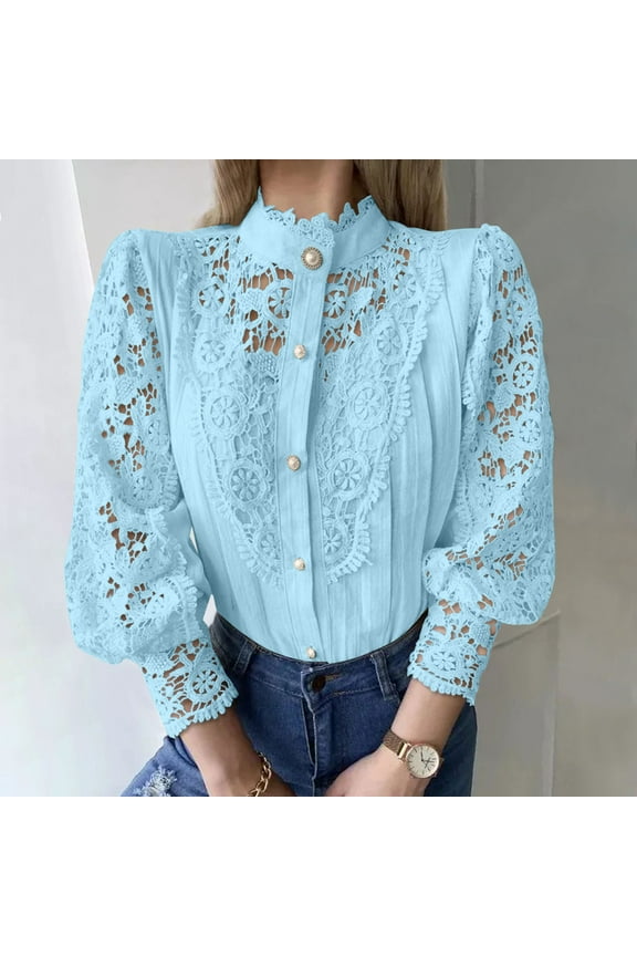 Fall Womens Button Down Cropped Shirts Long Sleeve Casual Crop Tops Solid Lapel Blouse Shirt