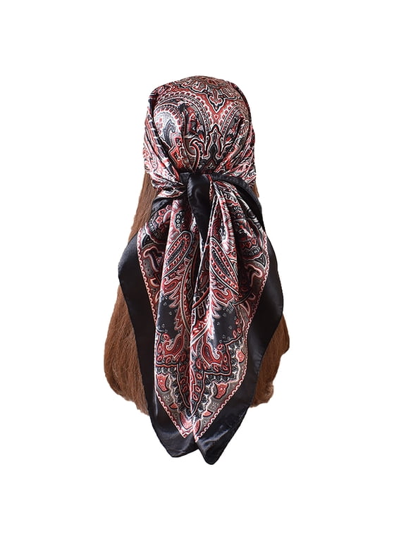 Hair Bandanas Scarf For Women Lightweight Fashion Neck Silk Satin Head Scarves For Sleeping Handbags Scarf 90CM Imitation Silk Big Scarf Hand