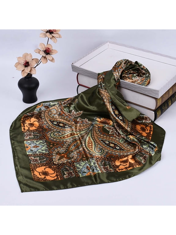 Hair Bandanas Scarf For Women Lightweight Fashion Neck Silk Satin Head Scarves For Sleeping Handbags Scarf 90CM Imitation Silk Big Scarf Hand