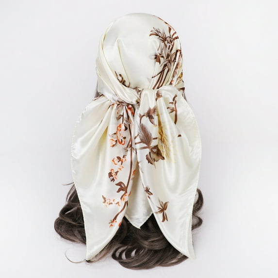 Neewe Hair Bandanas Scarf For Women Lightweight Fashion Neck Silk Satin Head Scarves For Sleeping Handbags Scarf 90CM Imitation Silk Big Scarf Hand