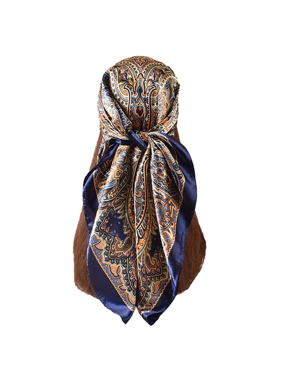Hair Bandanas Scarf For Women Lightweight Fashion Neck Silk Satin Head Scarves For Sleeping Handbags Scarf 90CM Imitation Silk Big Scarf Hand