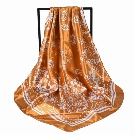 Neewe Hair Bandanas Scarf For Women Lightweight Fashion Neck Silk Satin Head Scarves For Sleeping Handbags Scarf 90CM Imitation Silk Big Scarf Hand