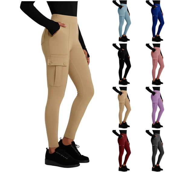 Neewe High Waisted Leggings for Women,Buttery Soft Stretchy Yoga Pants Workout Exercise Capris For Casual with Pockets-Light Blue S