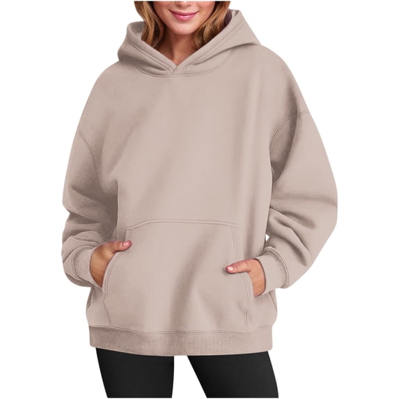 Neewe Hoodies for Women Oversized Sweatshirts Fall Basic Outfits 2025 Casual Sweaters Tops Workout Winter Clothes