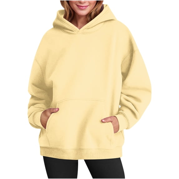 Neewe Hoodies for Women Oversized Sweatshirts Fall Basic Outfits 2025 Casual Sweaters Tops Workout Winter Clothes