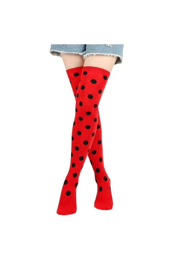 Knee High Athletic Cotton Socks Womens Polka Dots Tube Outdoor Sport Socks Running Baseball Stockings Girls Long Boot Tights
