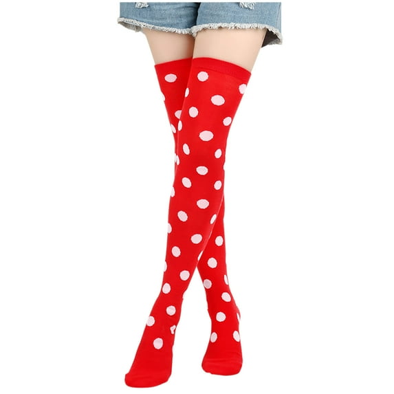 Neewe Knee High Athletic Cotton Socks Womens Polka Dots Tube Outdoor Sport Socks Running Baseball Stockings Girls Long Boot Tights