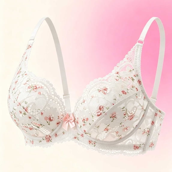 Neewe Lace Women's Seamless No Underwire Bra Soft Wireless Comfort Bralettes Full Coverage Bralette Everyday T-Shirt Bra