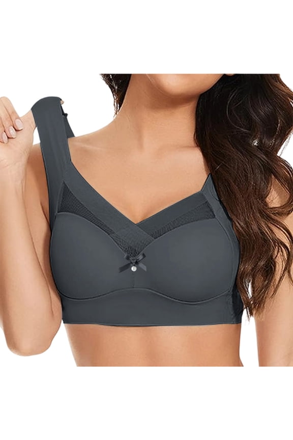 Lightly Latex Lined Cup Wirefree Unpadded Full Coverage Plus Size Minimizer Daily Bra（L-5XL）