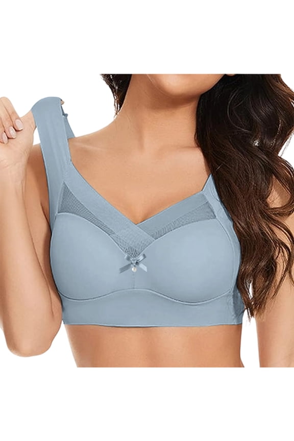 Lightly Latex Lined Cup Wirefree Unpadded Full Coverage Plus Size Minimizer Daily Bra（L-5XL）