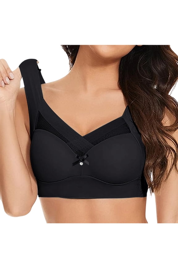 Lightly Latex Lined Cup Wirefree Unpadded Full Coverage Plus Size Minimizer Daily Bra(L-5XL)