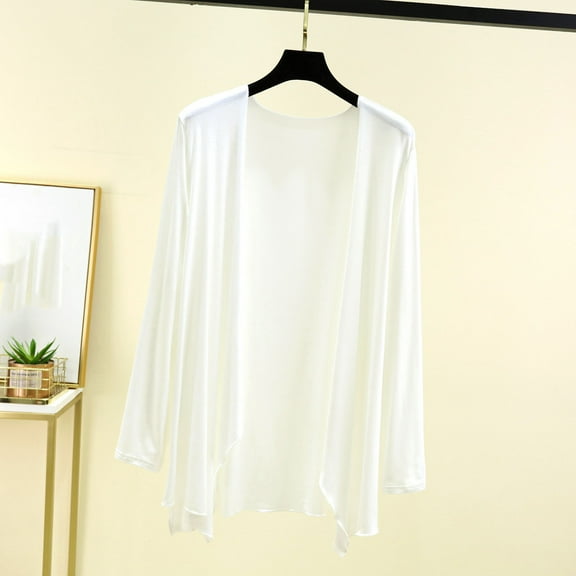 Neewe Long Sleeve Cardigan for Women Open Front Dressy Casual Fall Draped Lightweight Sweaters Cover Up Shrugs