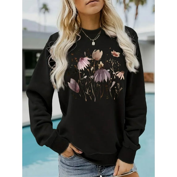 Neewe Long Sleeve Shirts for Women 2025 Fall Clothes Tunic Tops Loose Fit Dressy Crewneck Pullover Sweaters