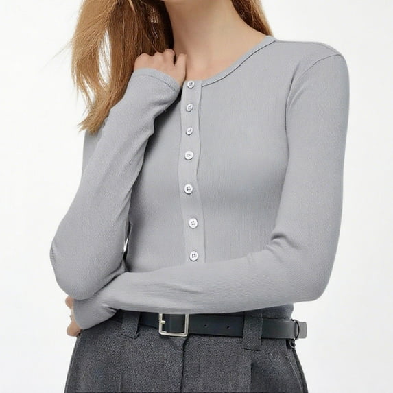 Neewe Long Sleeve Shirts for Women 2025 Fall Clothes Tunic Tops Loose Fit Dressy Crewneck Pullover Sweaters