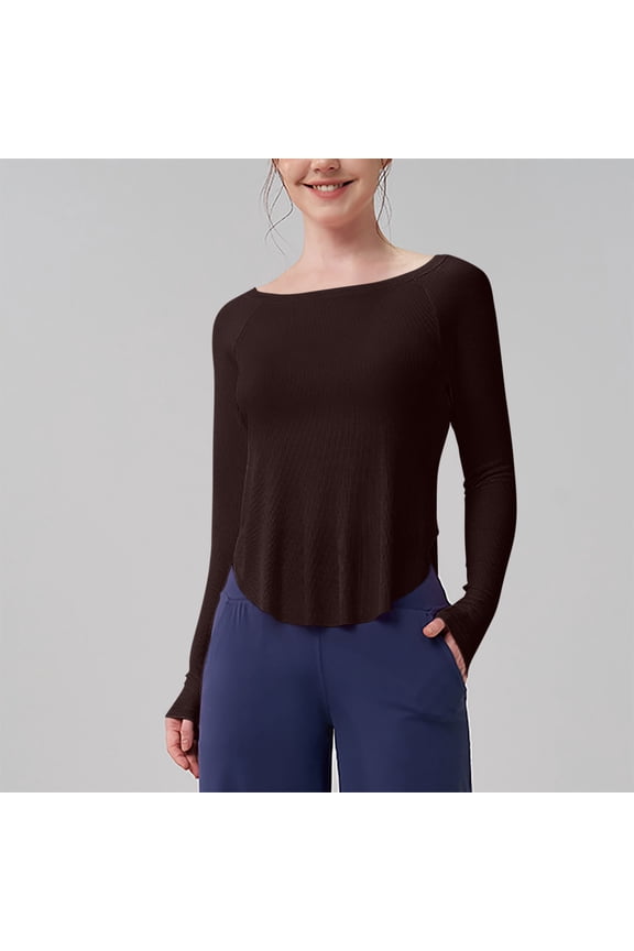 Long Sleeve Shirts for Women Business Casual Tops Fall Fashion Outfits Workout Tees Teacher Clothes 2025