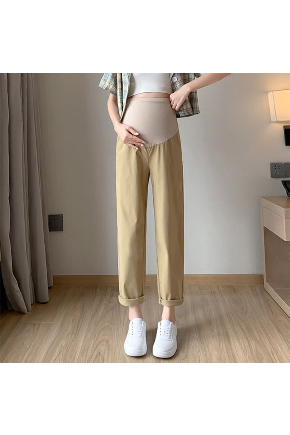 Maternity Dress Yoga Pants Over The Belly Stretchy Work Slack Pregnancy Wide Leg Lounge Trousers