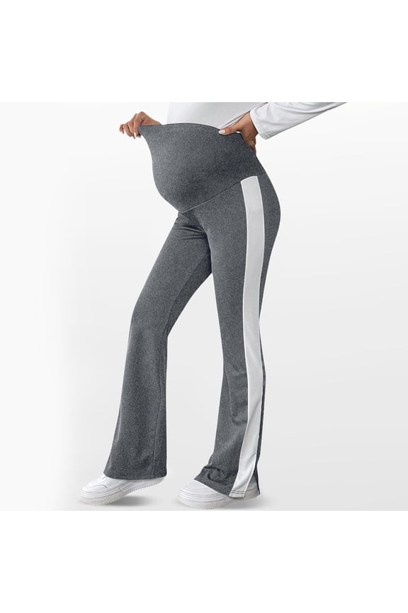 Maternity Pants Over The Belly High Waisted Wide Leg Yoga Pants Stretchy Pregnancy Lounge Clothes