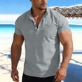 thumbnail image 1 of Neewe Men's Muscle Slim Henley Shirts Crewneck Longline T-Shirt Gym Workout Athletic Shirt Tees with Button, 1 of 8
