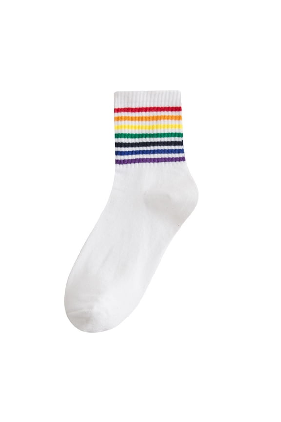 Midi Athletic Running Socks Cushioned Breathable Rainbow Cut Sports Tab Socks for Men and Women (1 Pairs)