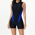 thumbnail image 1 of Neewe One Piece Swimsuit Women Color Block Print Bathing Suits Athletic Modest Swimwear, 1 of 7