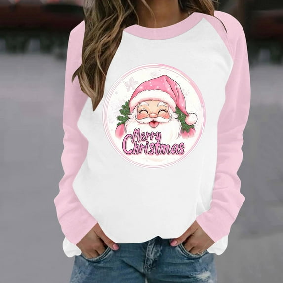 Neewe Oversize Christmas Sweatshirt for Women Crewneck Christmas Tree Long Sleeve Shir Loose Pullover Sweater Tops XS-XXXXXL