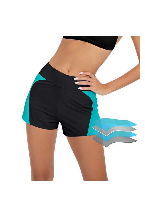 Period Swimwear Menstrual Leakproof Swim Shorts Quick Dry 3" High Waist Bathing Suit Bottoms for Teen Girls Women