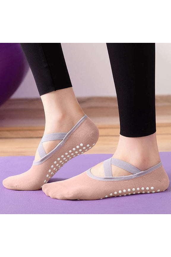 Pilates Grip Socks for Women, Non-slip Yoga Athletic Socks for Barre Ballet Barefoot Workout Hospital