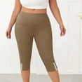 thumbnail image 1 of Neewe Plus Size Capri Pants for Women Loose Fit Yoga Pants 3/4 Solid Color Elastic Waist Workout Activewear Sweatpants, 1 of 8