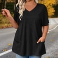thumbnail image 1 of Neewe Plus Size Tops for Women Summer Trendy Shirts with Pocket Oversized Casual Loose Fit Tunic Tops, 1 of 7
