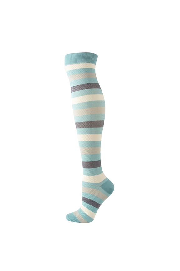 Rainbow Knee High Socks Women Colorful Striped Cotton Novelty Stockings Tube Roller Skate Socks Girls Thigh High Stockings for Athletic Sports