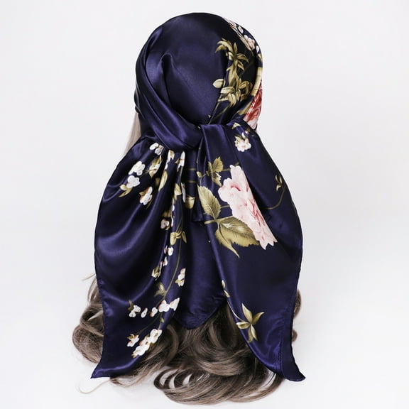 Neewe Satin Square Head Scarves Silk Like Neck Scarf Hair Sleeping Wraps Satin Silk Scarfs for Women