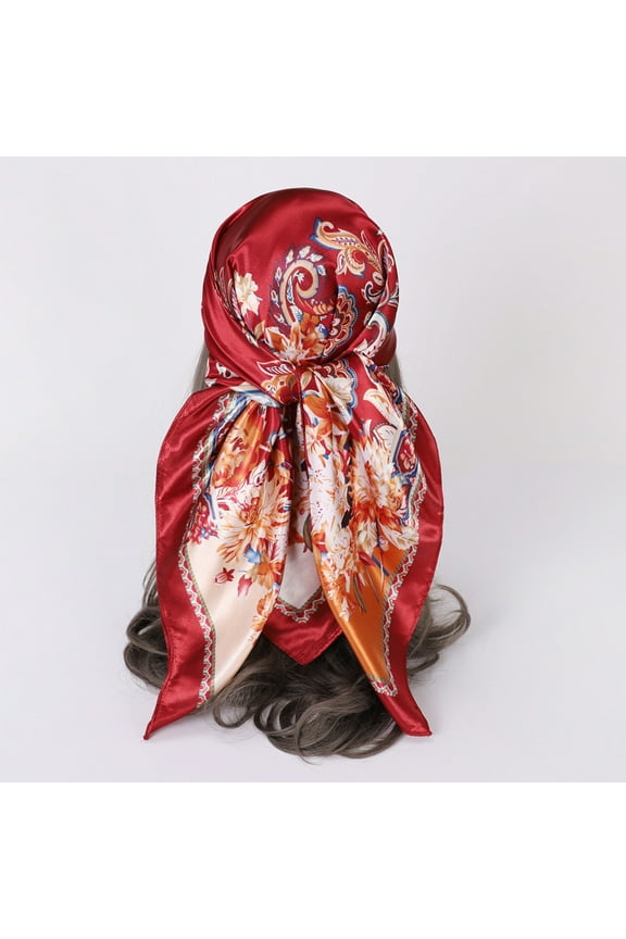Satin Square Head Scarves Silk Like Neck Scarf Hair Sleeping Wraps Satin Silk Scarfs for Women